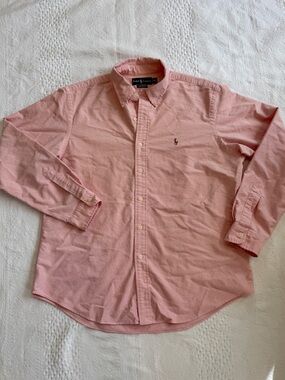 Ralph Lauren Long Sleeve Pink Oxford Classic Fit Button Down Shirt Men’s XL